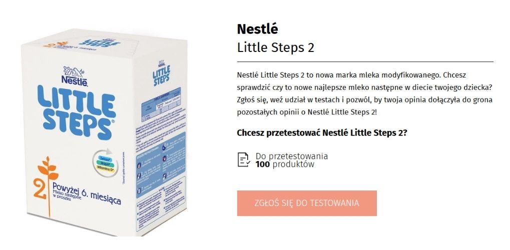 Test mleko dla dziecka Nestlé Little Steps 2 